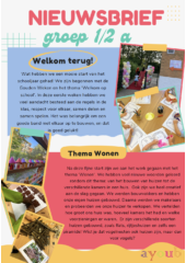 Nieuwsbrief groep 1/2a september